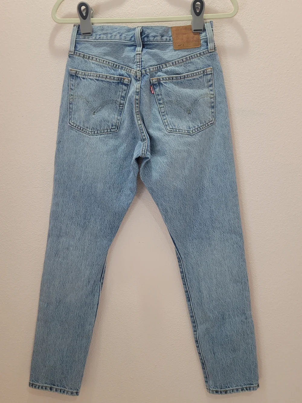 Levi 501 Skinny Womens Light Washed Distressed Jeans Size 24